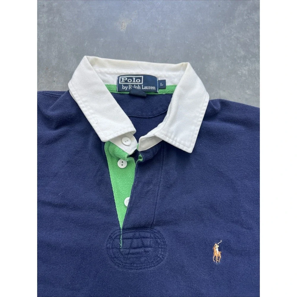 Vintage Polo Ralph Lauren Size Large White Collar With Pony Embroidery